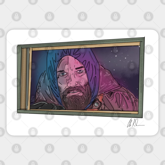 The Thing: MacReady Visits Blair Sticker by 51Deesigns